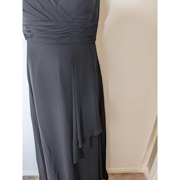 Faship Black A-Line V-Neck Sleeveless Ruched Gown Size 10 NWT - Picture 3 of 8